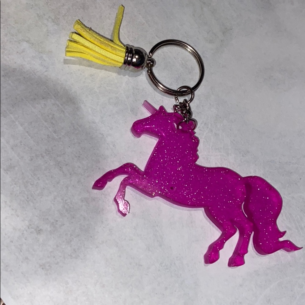 Unicorn with tassel keychain !